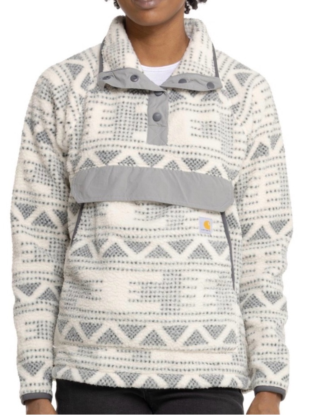 Carhartt 104922 Relaxed Fit Snap Neck Fleece Shirt - Aztec Pattern